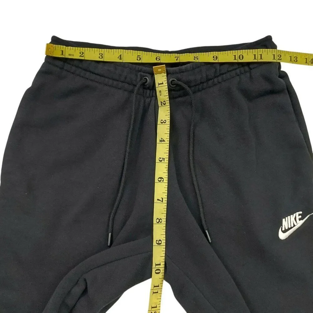 Nike Sweatpants Junior XS Black Swoosh Fleece Knit Comfy Athletic Performance